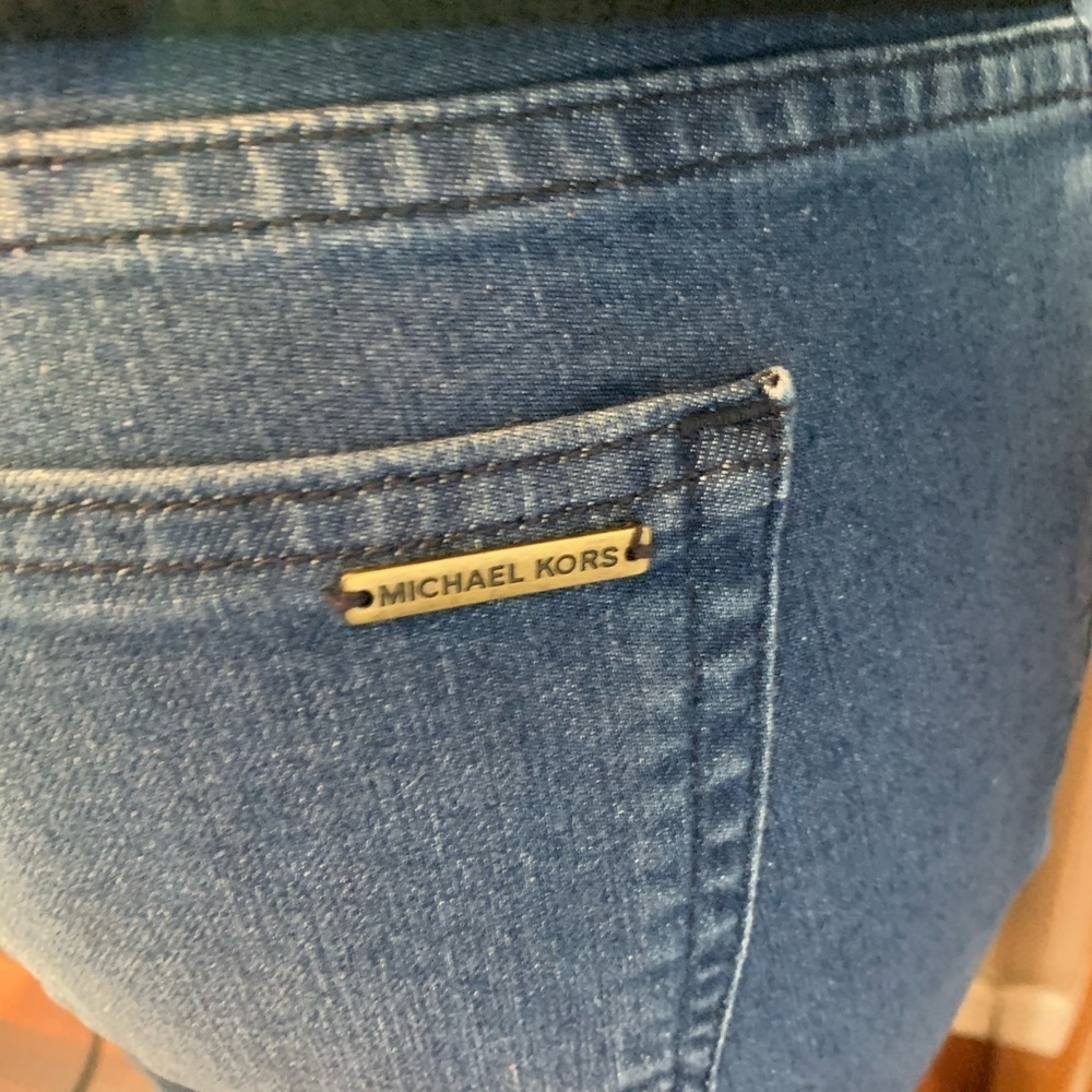 Michael Kors Blue Denim Logo Izzy SKINNY Jeans - Picture 11 of 12